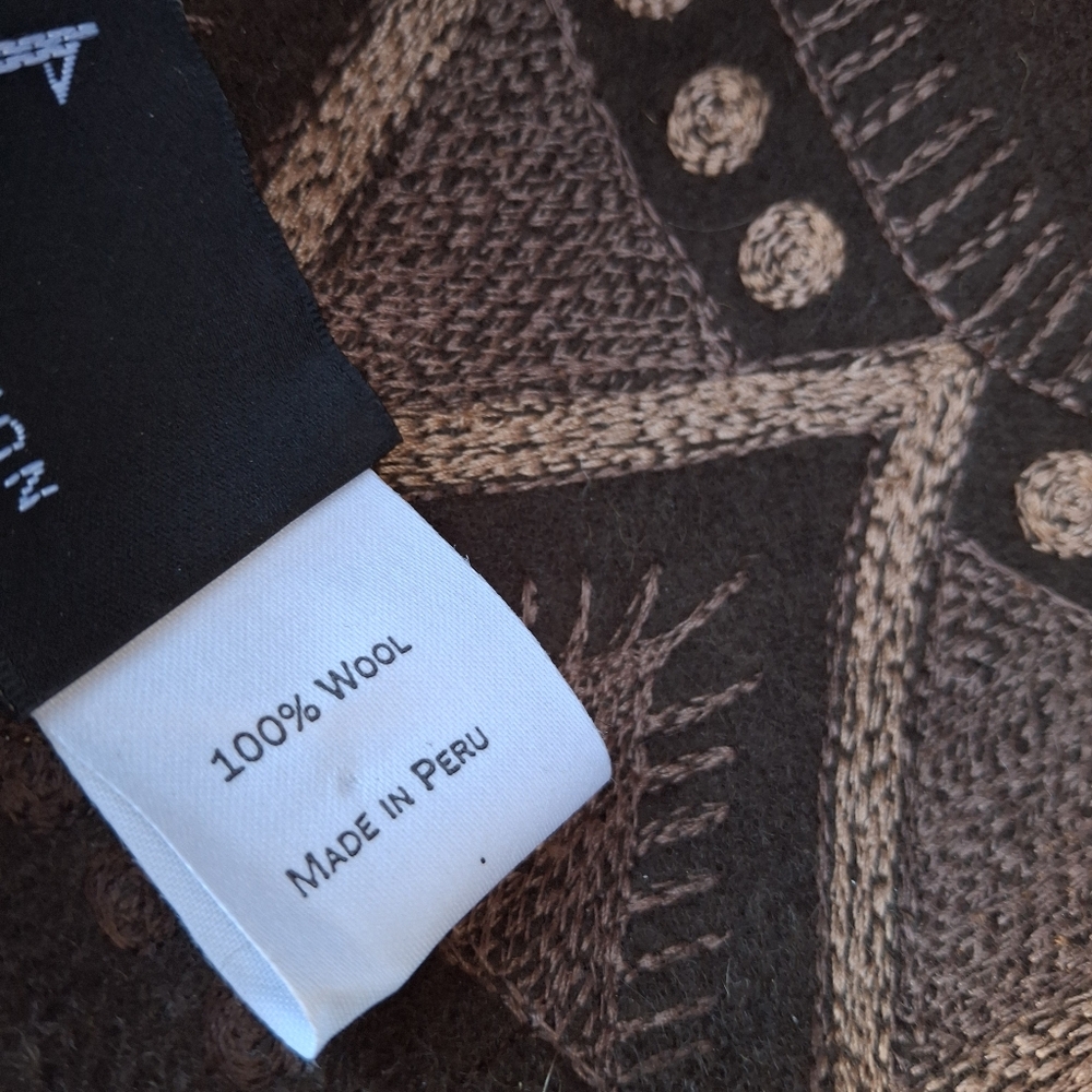 Peruvian Connection 100% Wool Brown Patterned Wom… - image 5